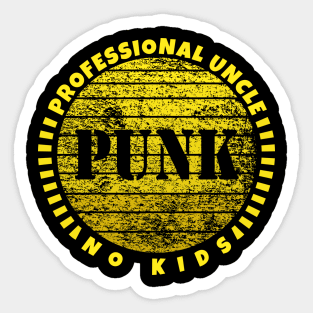 Funny Saying Professional Uncle No Kids Typography Yellow Gold Sticker